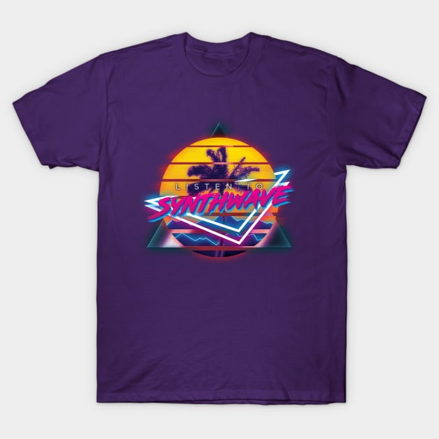 Listen to Synthwave T-Shirt by patrickkingart